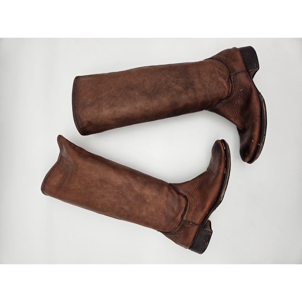 Vera Gomma brown buttery leather riding boots, pull on, lightly worn size 39